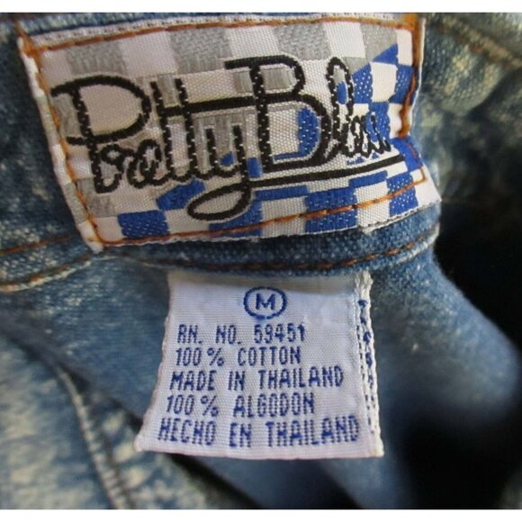 M Vintage 90's Patty Blue Denim Shirt Embroidered Floral Design Button Front - Picture 6 of 6